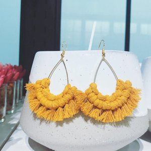 NEW Handmade Tear Drop Boho Style Macrame Earrings